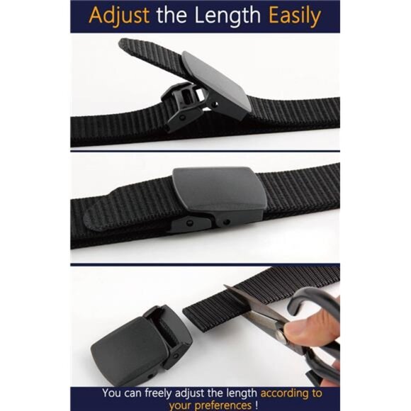 Men's Nylon Work Belts - Breathable Webbing Canvas Belt with Plastic Buckle - Picture 5 of 7